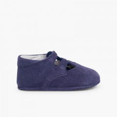 Sapato Estilo Inglês Camurça Bebé Azulão