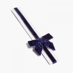 Bandolete elástica de veludo com laço Azul-marinho