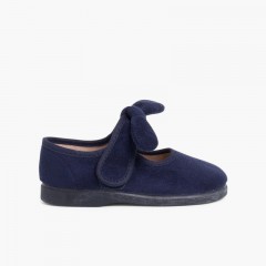 Sapatos Menina Bamara tiras aderentes   Laço Azul-marinho