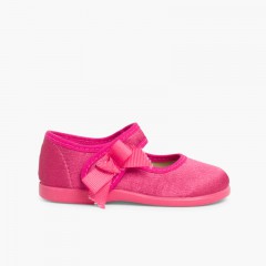 Sapatos Merceditas Menina de Cetim com tiras aderentes   Rosa